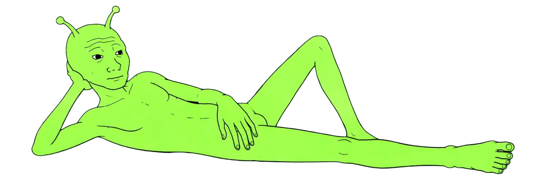 Alien Wojak lounging
